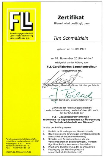 zertifikat baumkontrolle schwabach