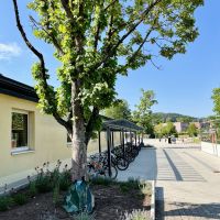 Schulhof Spalatin Schule Spalt   Bewsserungsscke